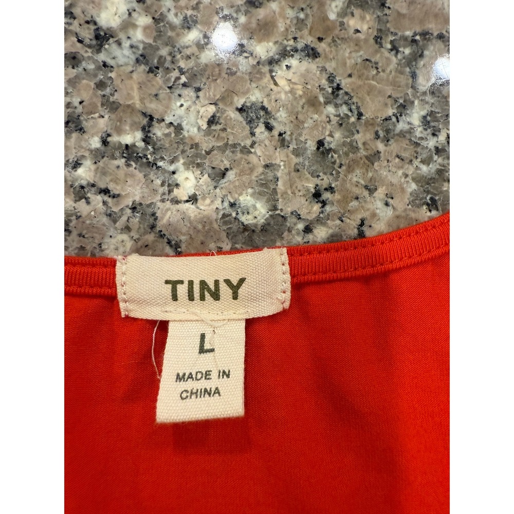 Tiny Crochet‎ Tank Top Sleeveless Red Lace Overlay Casual Summer Size L - Picture 4 of 6